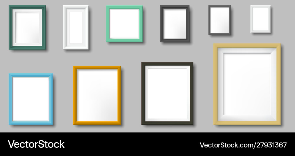 Realistic photo frame square and rectangular Vector Image