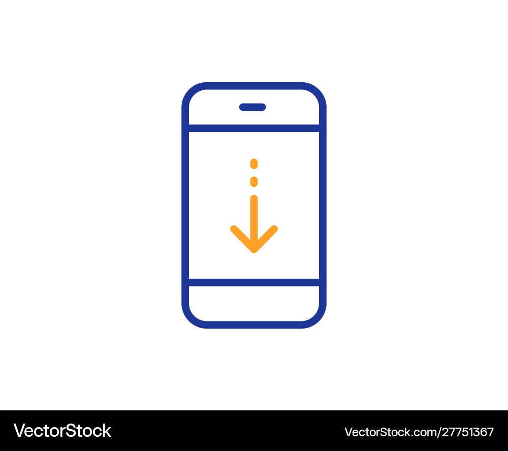 Scroll down phone line icon scrolling screen sign vector image