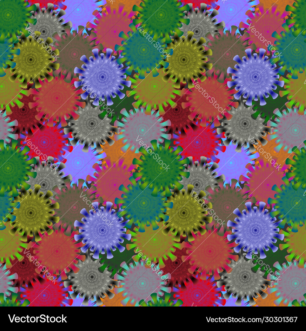 Seamless pattern without a mask random virus vector image