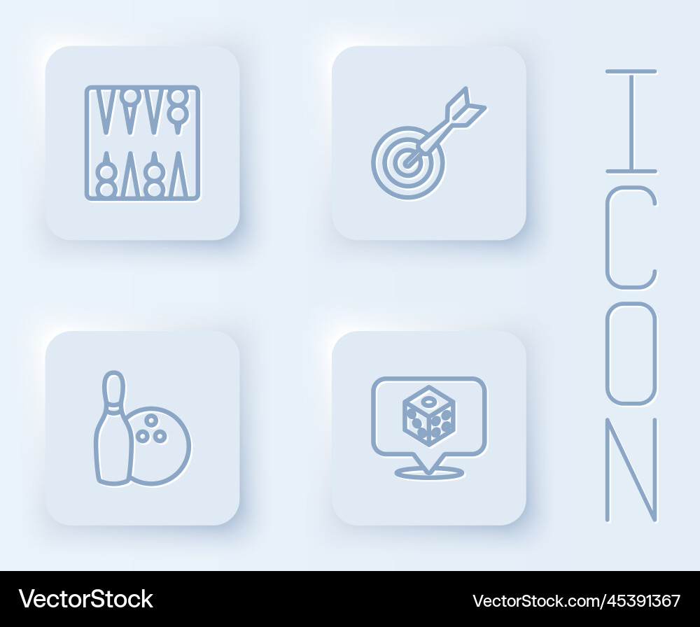 Set line backgammon board classic dart and arrow vector image