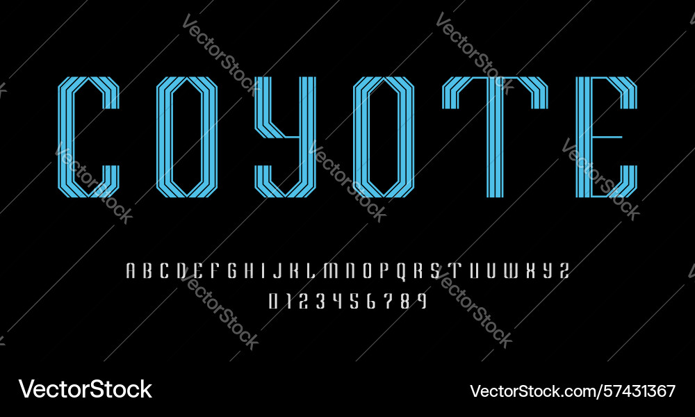 Set of alphabets font letters and numbers Set of alphabets font letters and numbers vector image