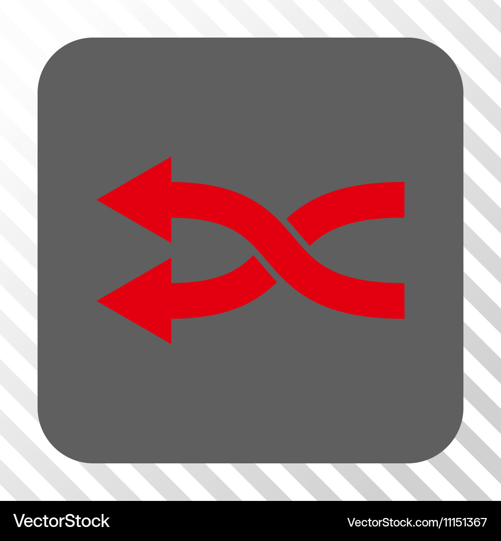 Shuffle arrows left rounded square button Vector Image