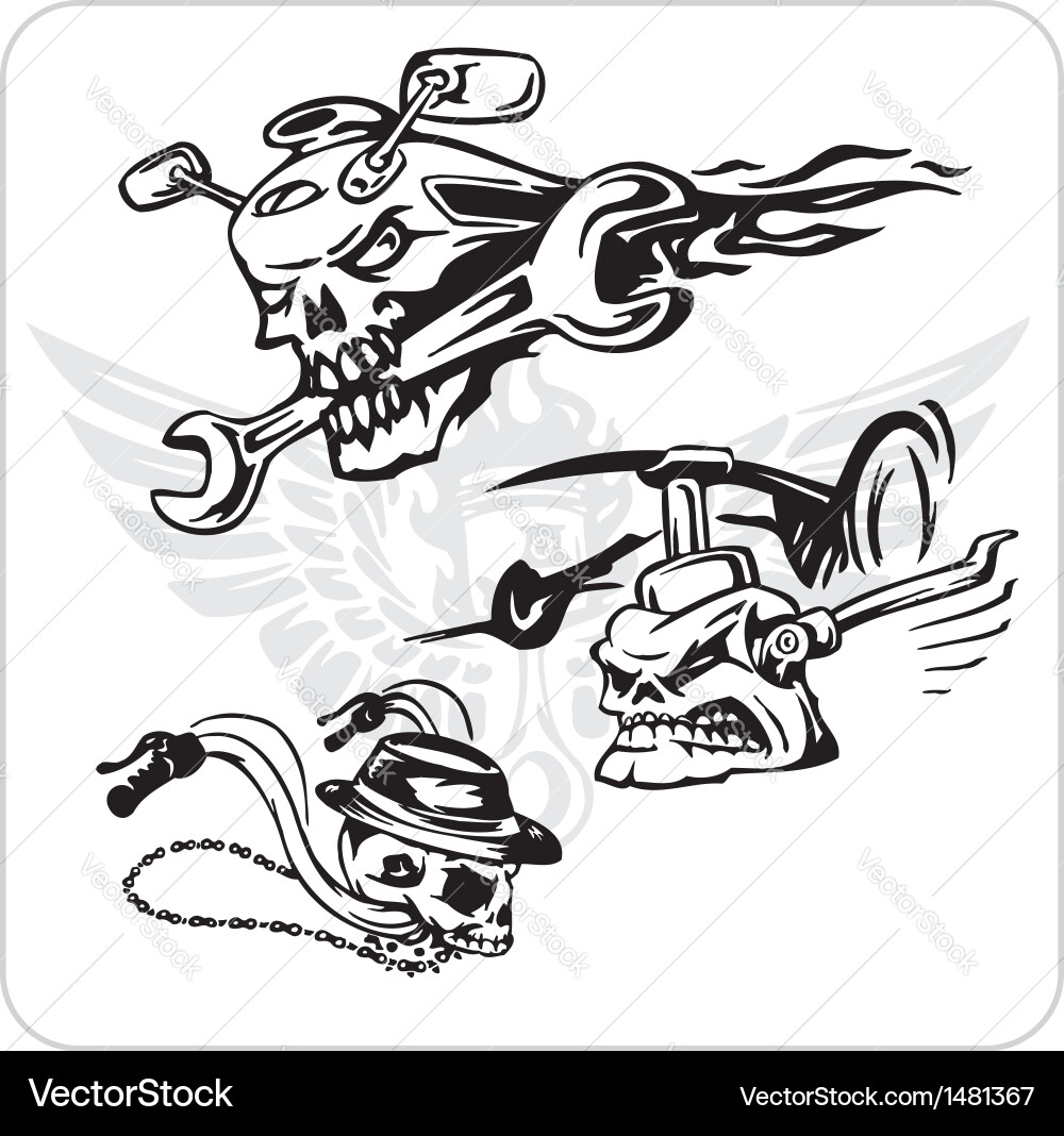 Skull Racing Motocross Artwork vector image