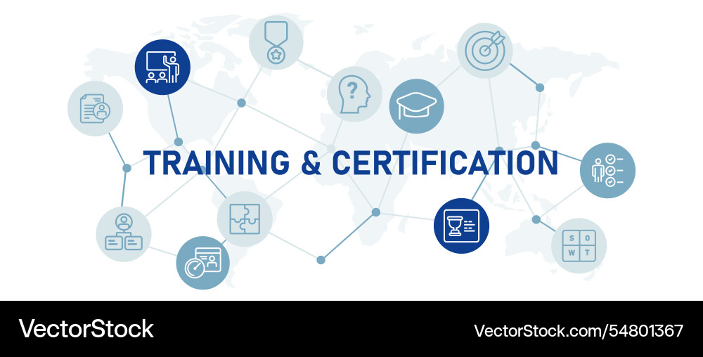 Training and certification web header icon set Training and certification web header icon set vector image