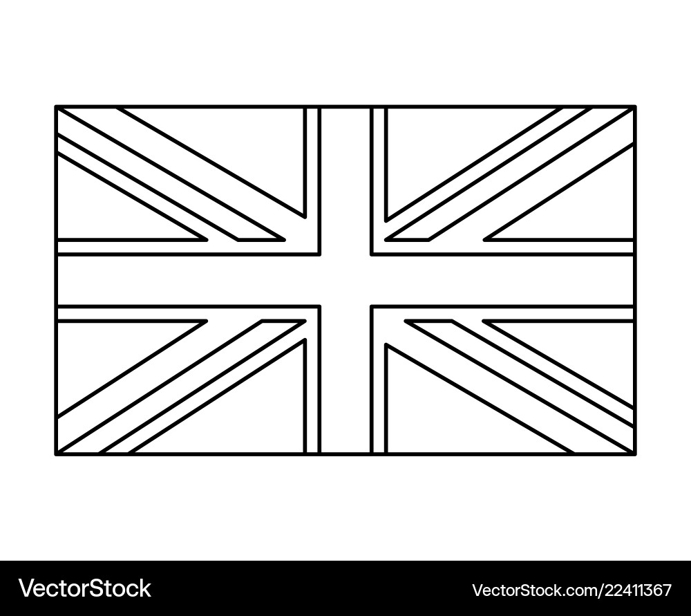 Uk flag england symbol outline icon design Uk flag england symbol outline icon design vector image