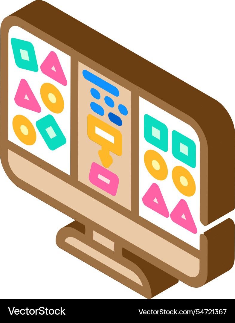 Unsupervised machine learning isometric icon Vector Image