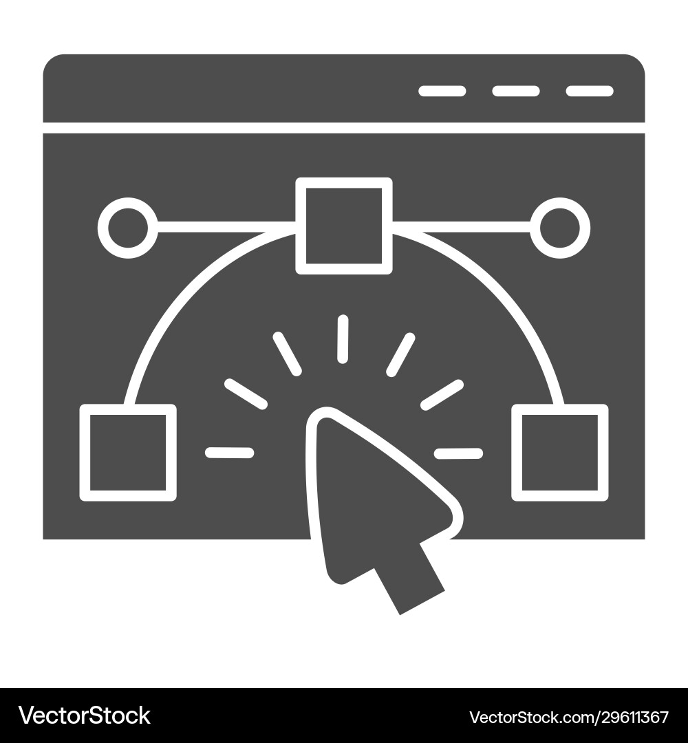 User interface window solid icon website User interface window solid icon website Vector Image