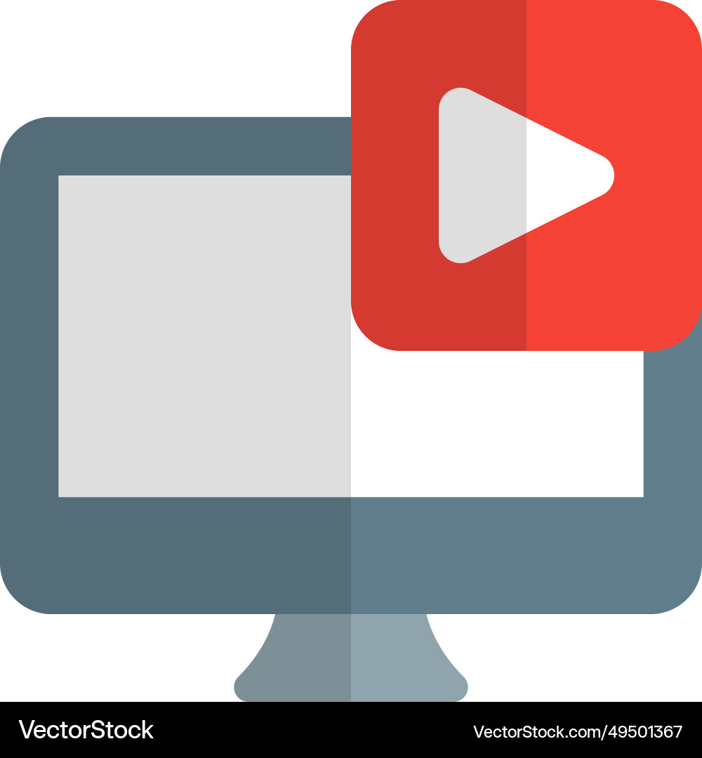 Visual media displayed on computer screen vector image