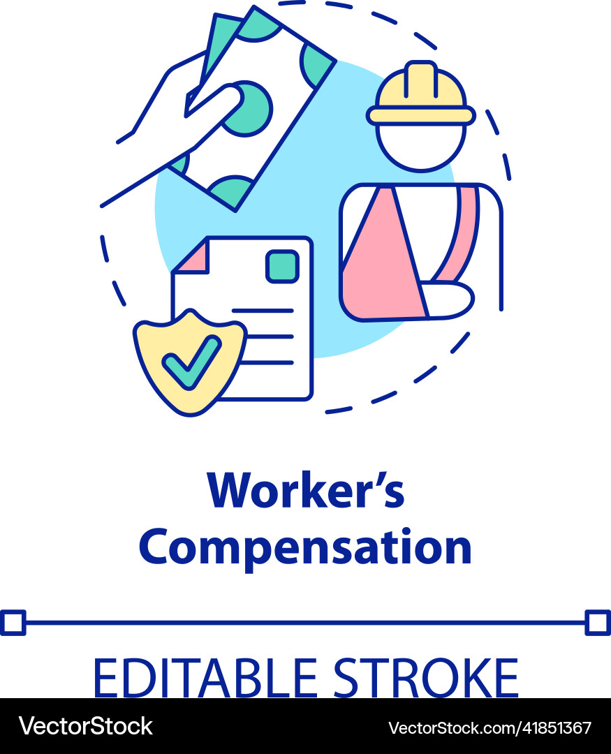 Worker compensation concept icon Vector Image