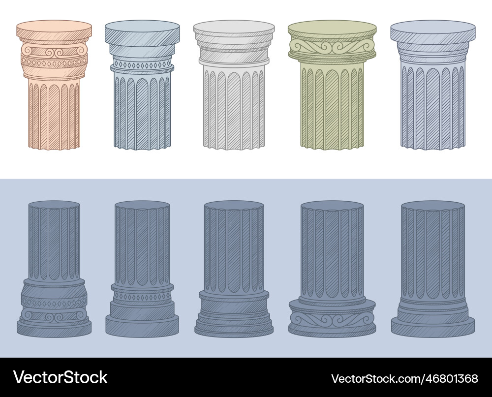 Ancient columns design isolated on background Ancient columns design isolated on background vector image