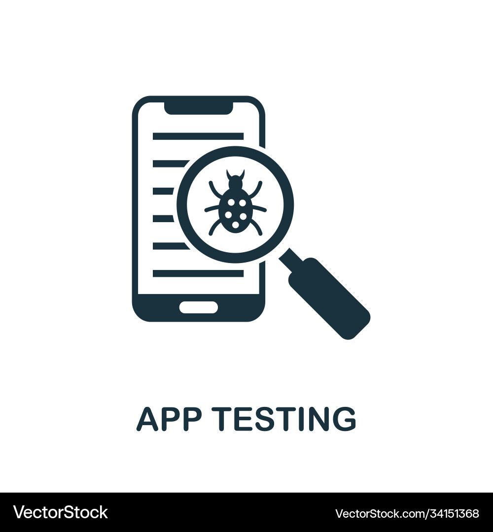 App testing icon simple element from vector image