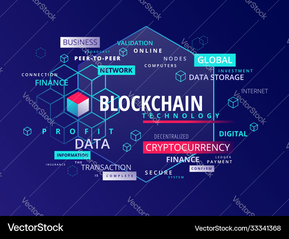 Blockchain cryptocurrency text infographics – Royalty-Free Vector |  VectorStock