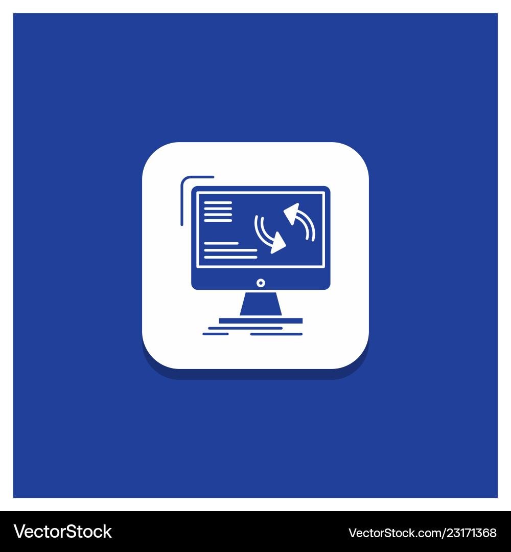 Blue round button for synchronization sync Blue round button for synchronization sync vector image
