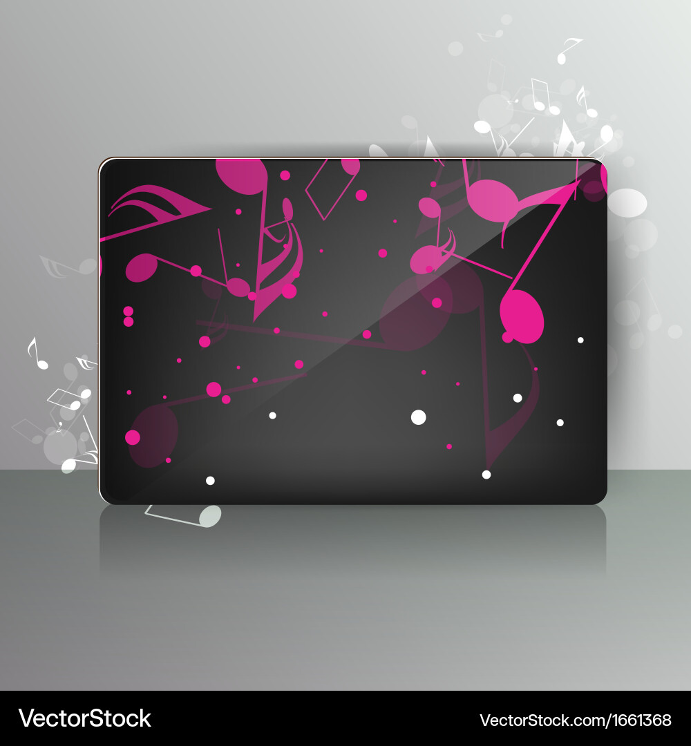 Card with abstract background music notes vector image