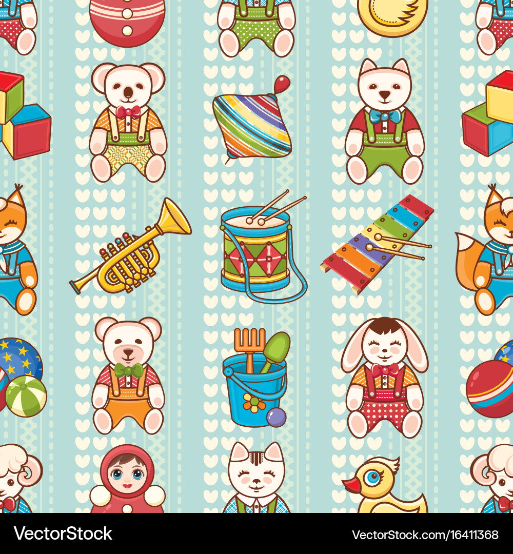 Child toy seamless pattern design element vector image