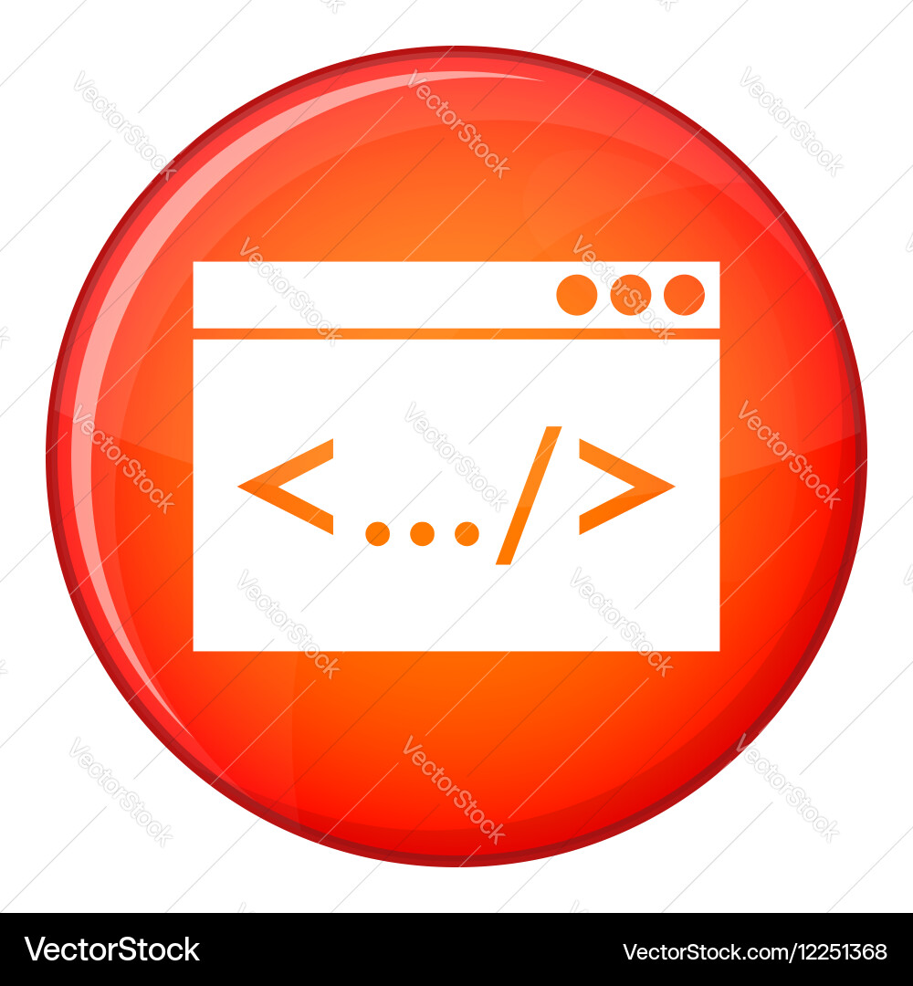 Code window icon flat style vector image