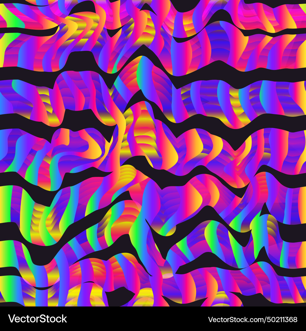 Colourful gradient waves seamless pattern Vector Image