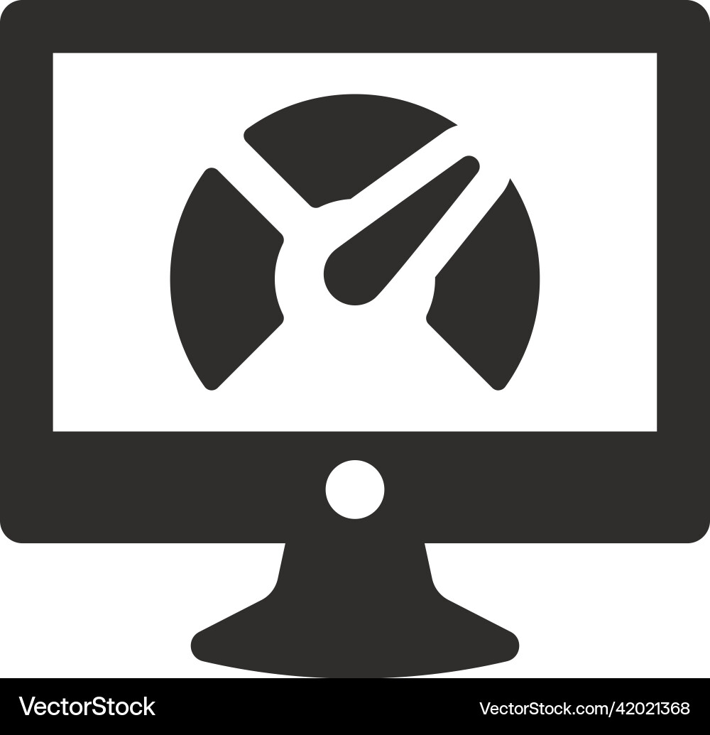 Compute speed test icon on white background Vector Image