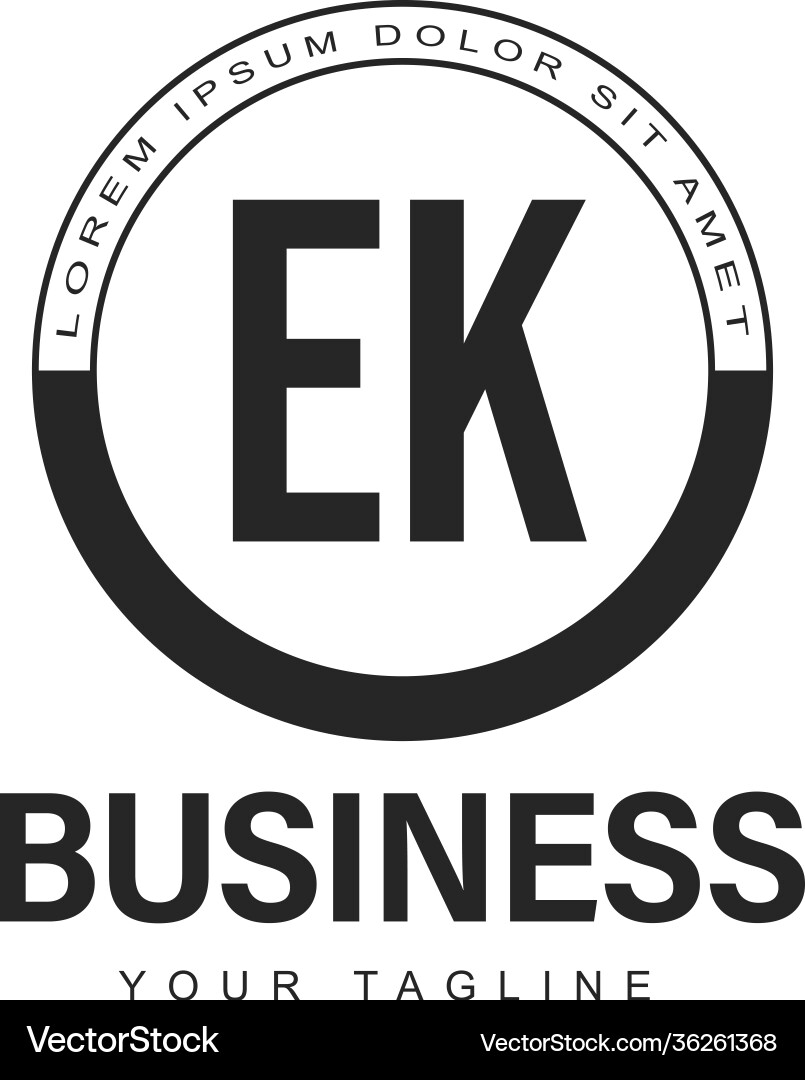 Ek initial a logo design with abstract style Ek initial a logo design with abstract style Vector Image