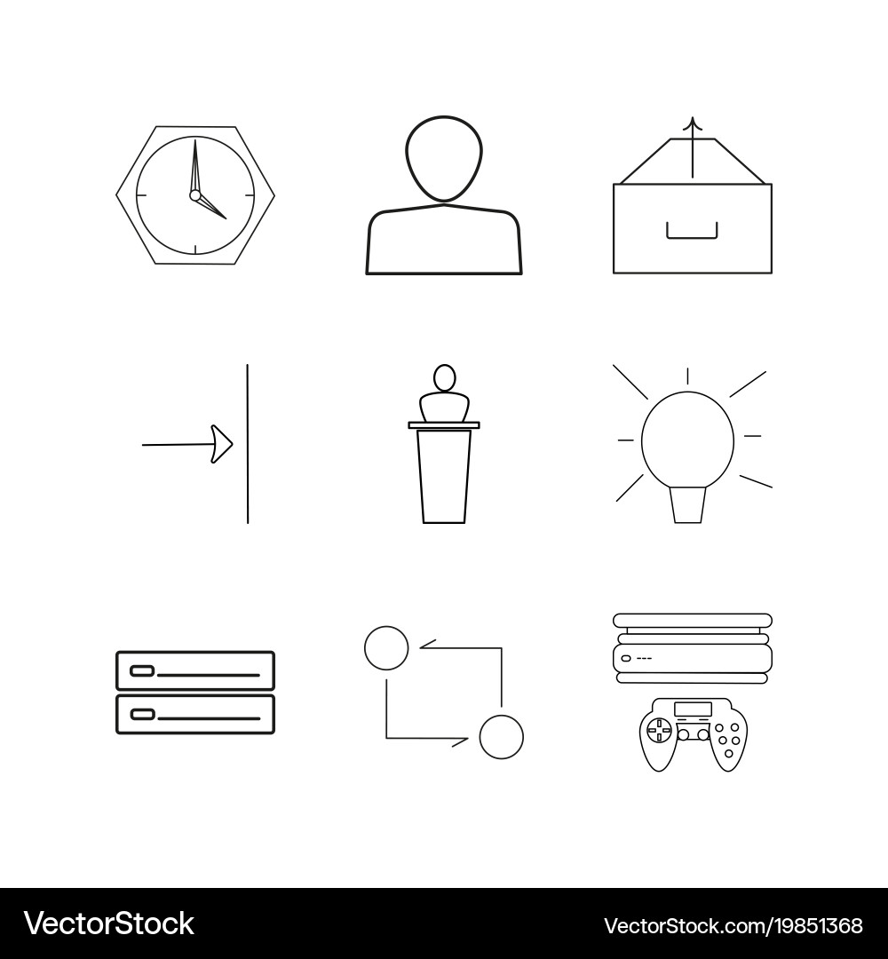 Essential linear icon set simple outline icons Vector Image