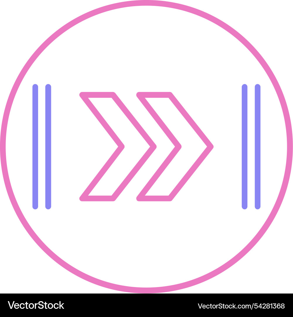 Fast forward line two colour icon Vector Image