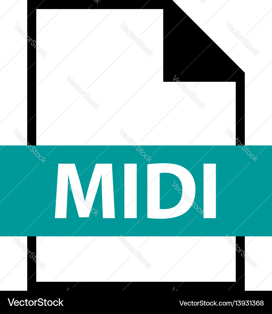 File name extension midi type File name extension midi type vector image