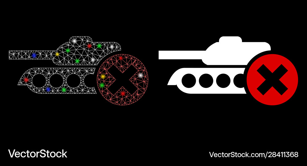 Flare mesh network stop tanks icon with Flare mesh network stop tanks icon with vector image
