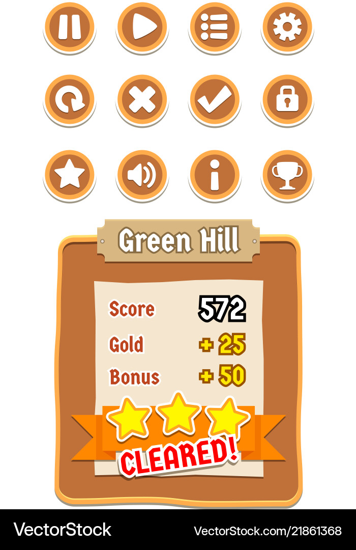 Game user interface templates Vector Image
