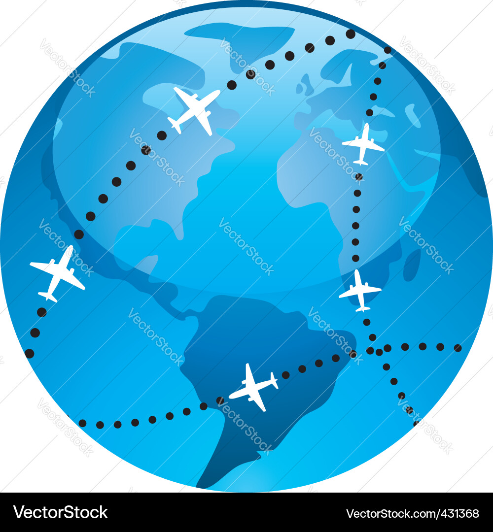 Global Flight Paths vector image