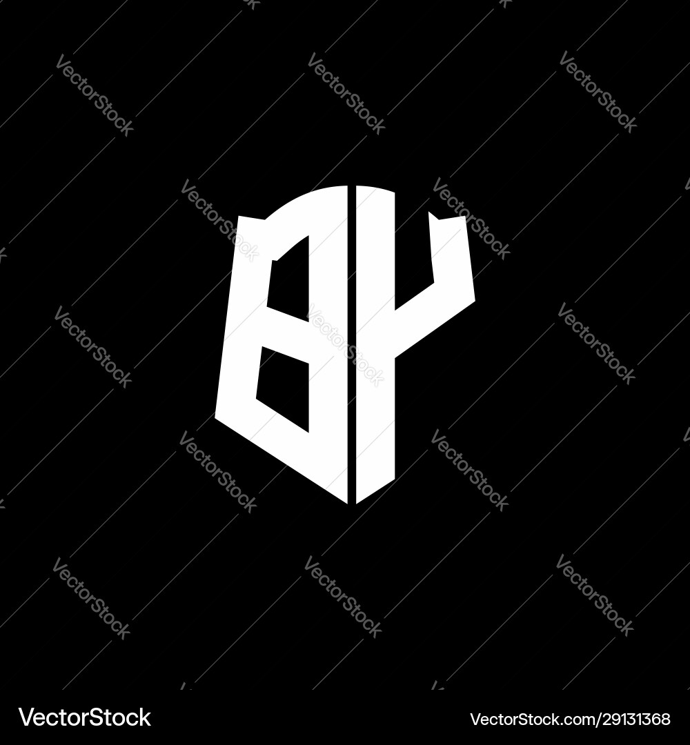 Monogram letter logo ribbon with shield style Vector Image