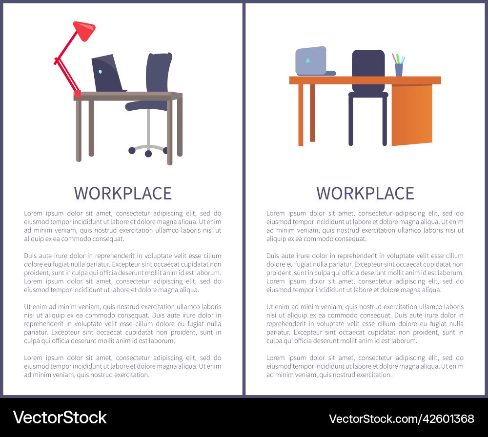 Office workplace design table with computer laptop Office workplace design table with computer laptop vector image