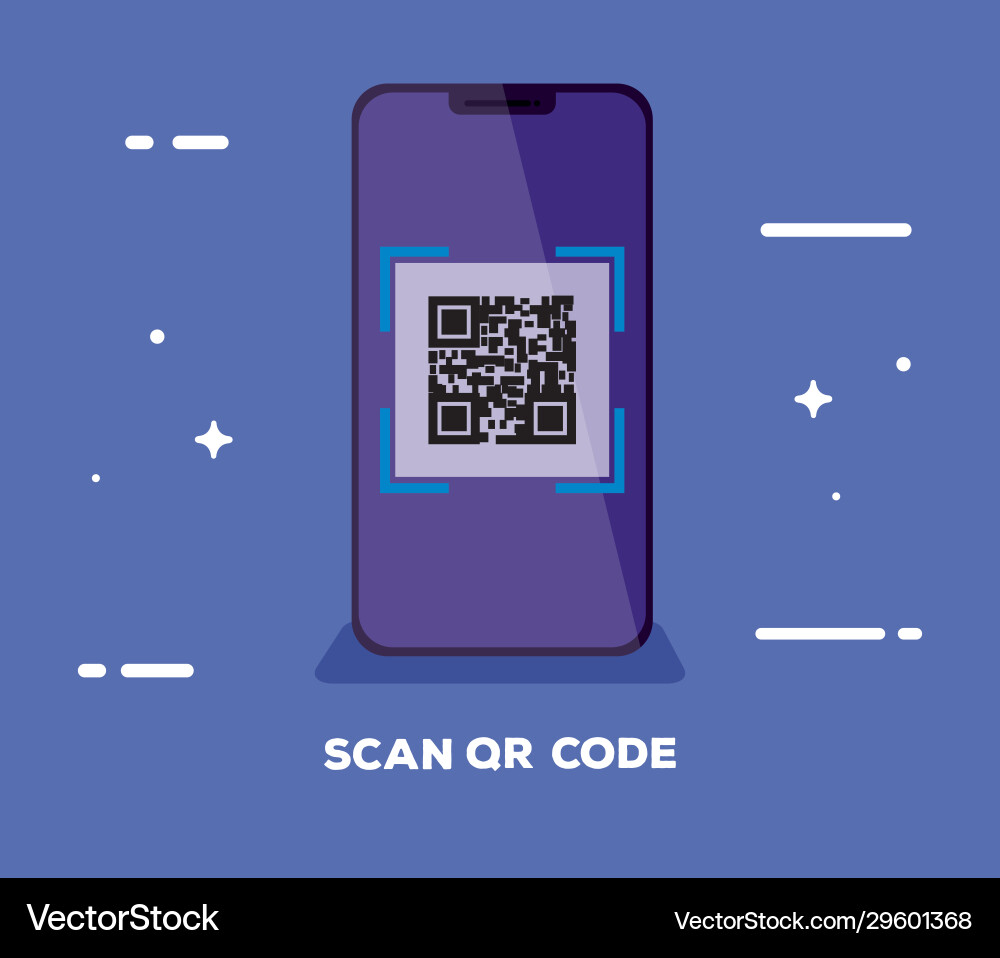 Qr-Code mit Smartphone-Gerät scannen Qr-Code mit Smartphone-Gerät scannen vektorbild