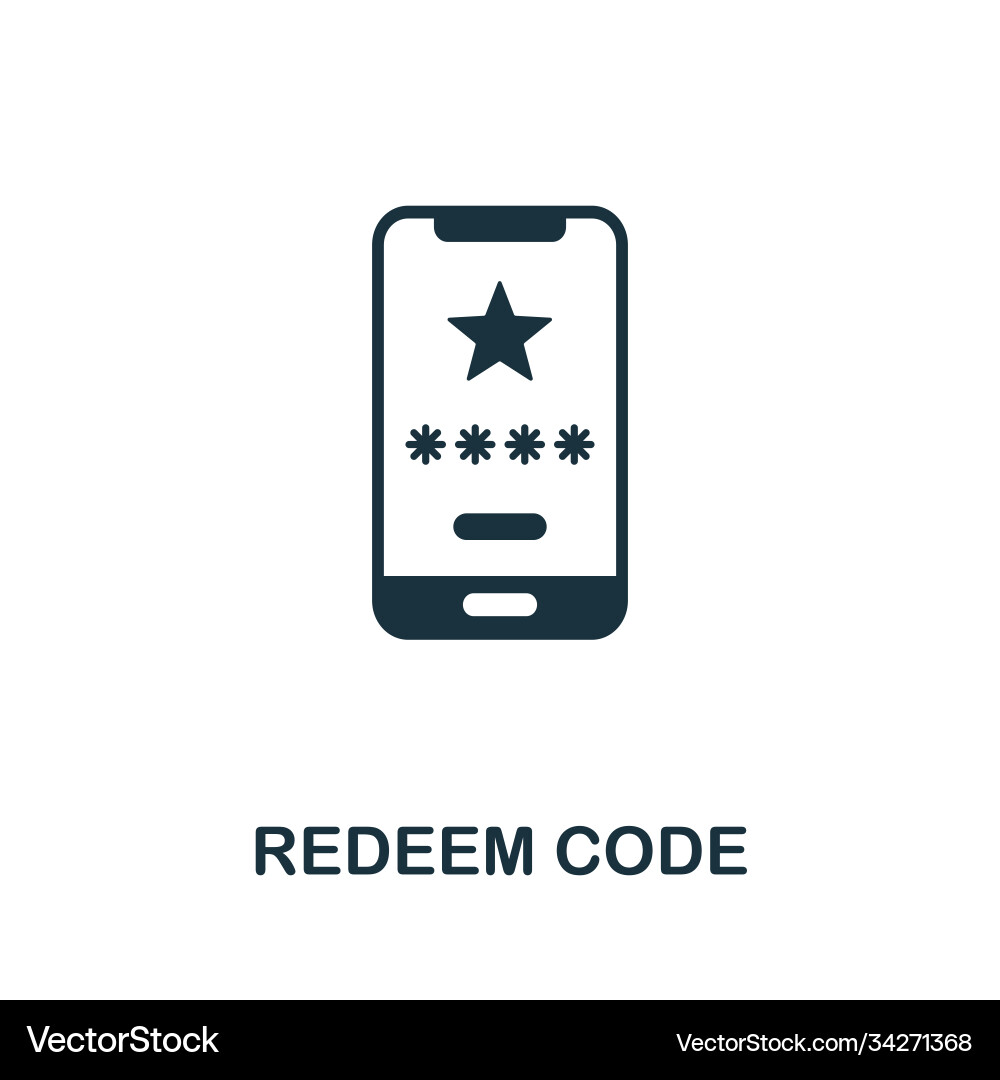 Redeem code icon simple element from loyalty vector image