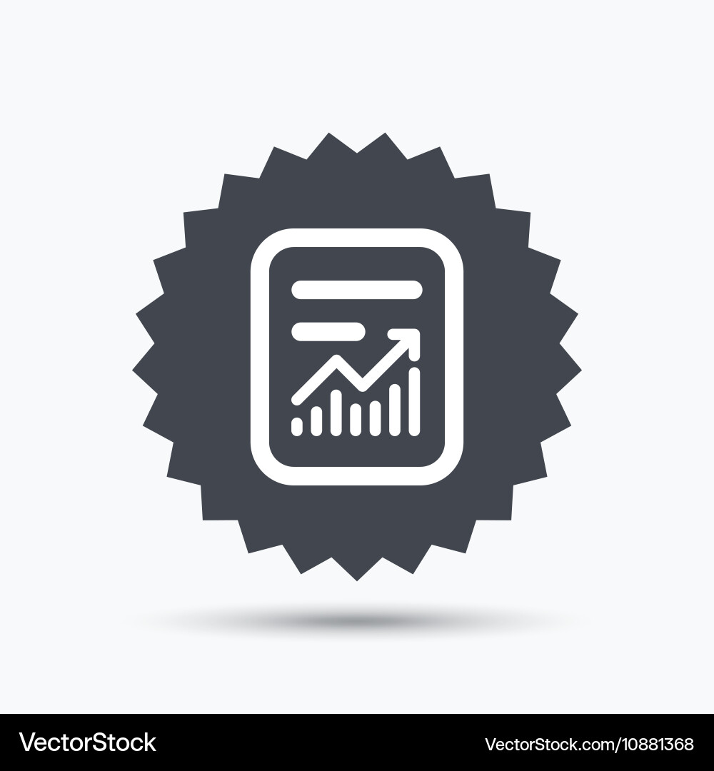 Report file icon document page with statistics vector image