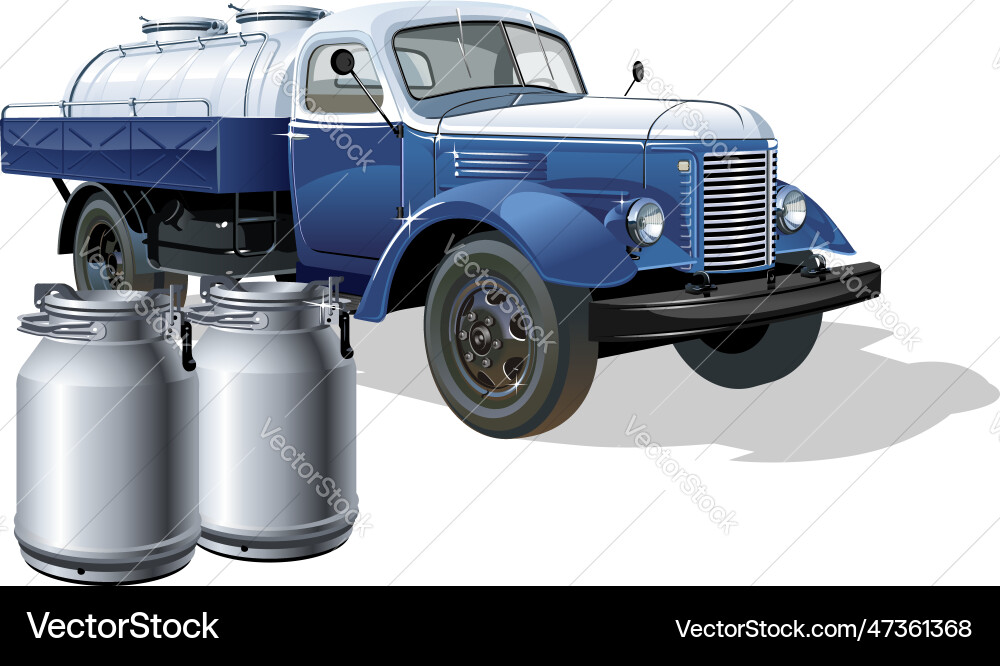 Retro delivery milk tanker truck Retro delivery milk tanker truck vector image