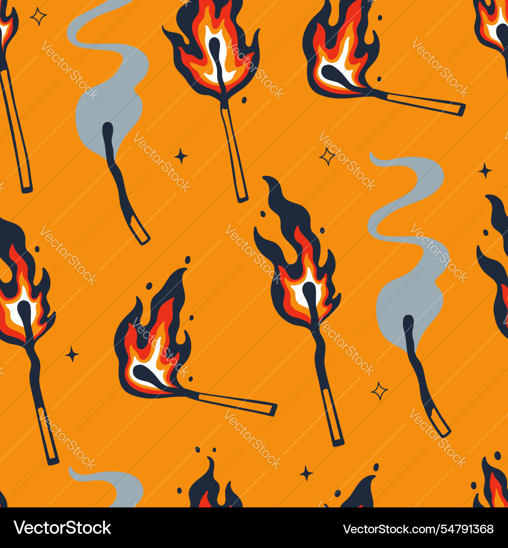 Seamless pattern with burning and extinguished Seamless pattern with burning and extinguished vector image