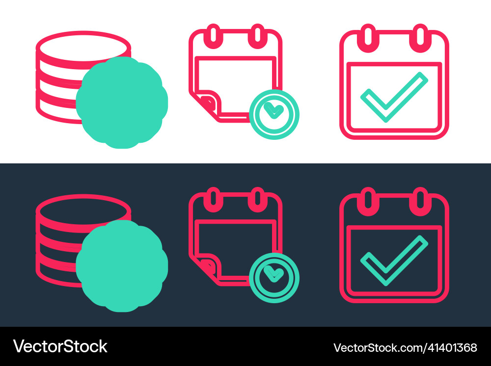 Set line calendar with check mark setting Set line calendar with check mark setting Vector Image