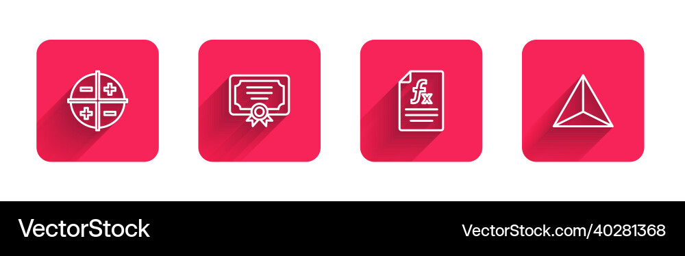 Set line xyz coordinate system certificate Vector Image
