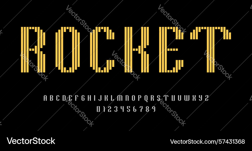Set of alphabets font letters and numbers Set of alphabets font letters and numbers vector image