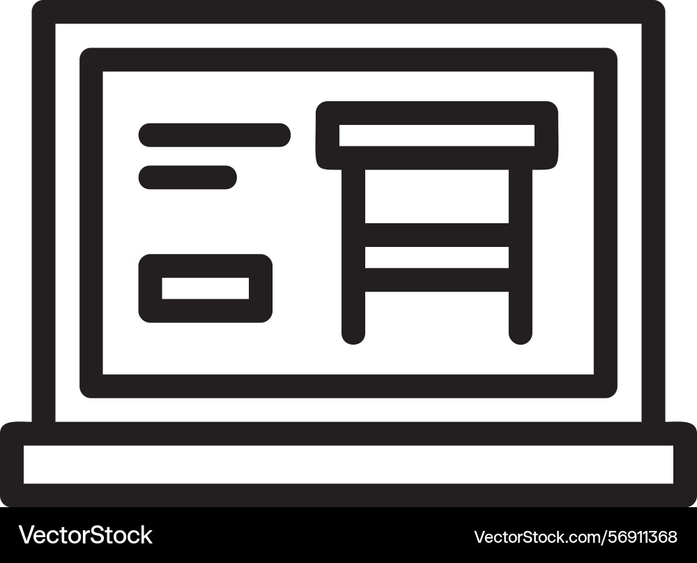 Table linear style icon design Vector Image