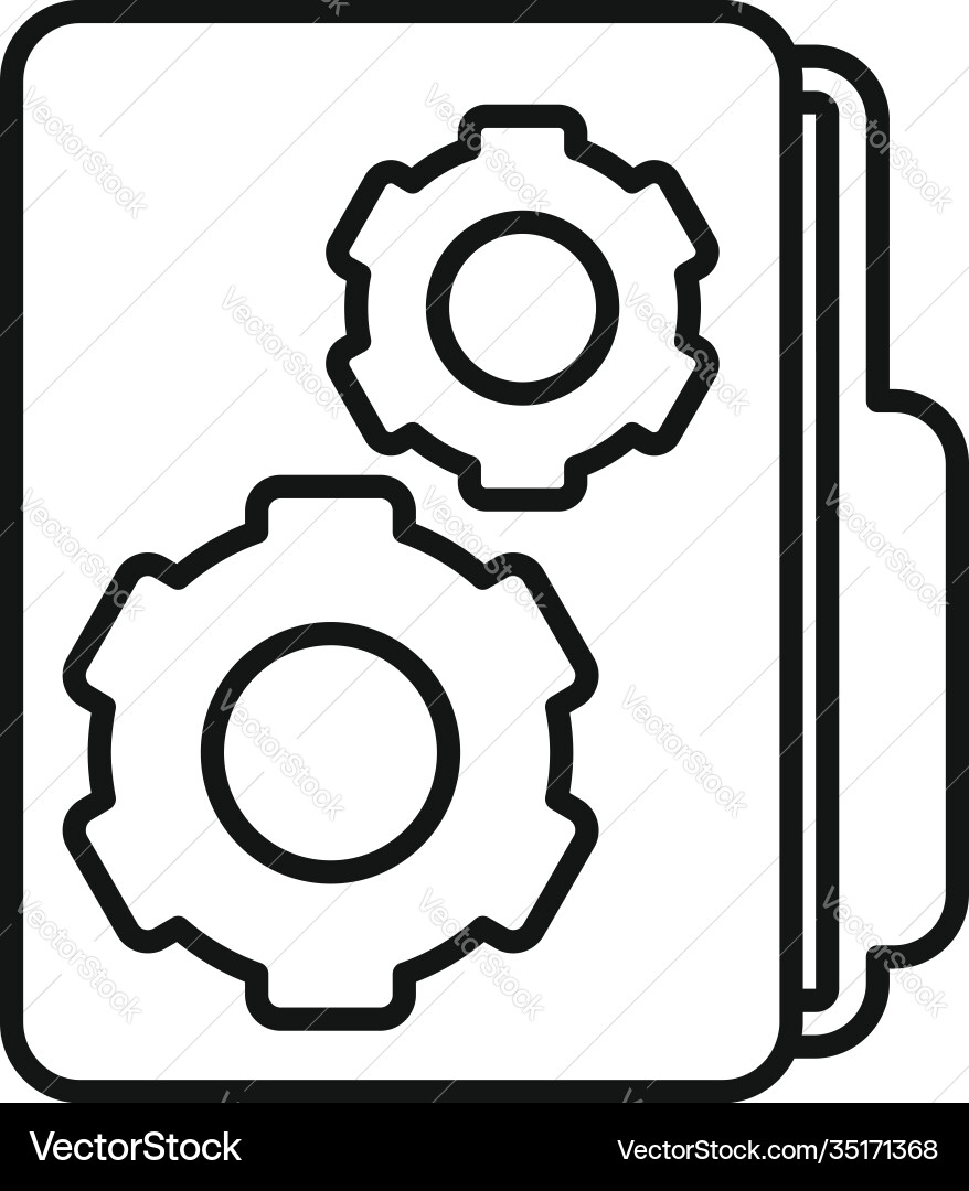 Testing software folder icon outline style Vector Image
