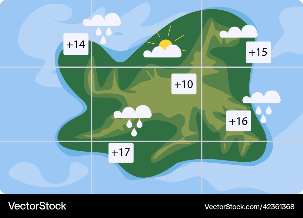 Weather forecast map semi flat color object Vector Image