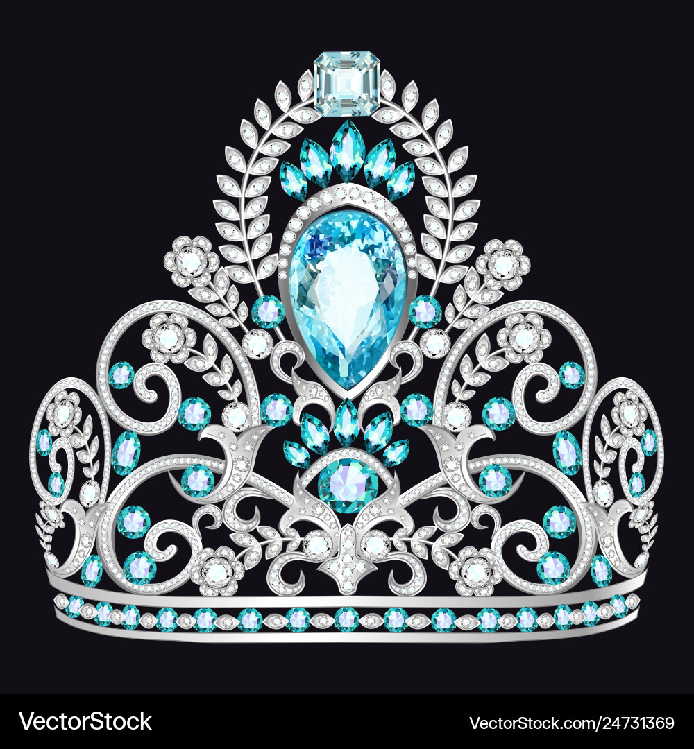 A beautiful crown tiara with gems A beautiful crown tiara with gems vector image