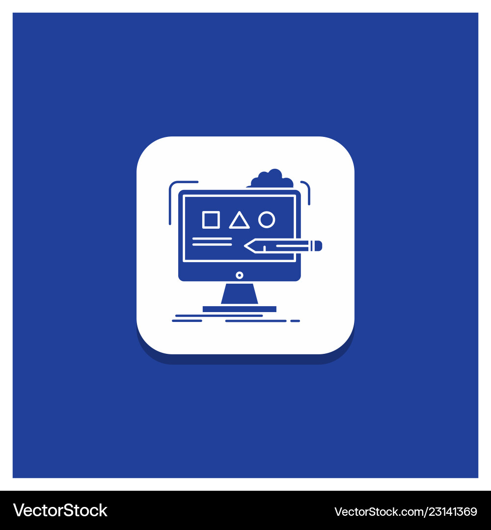 Blue round button for art computer design digital Blue round button for art computer design digital vector image
