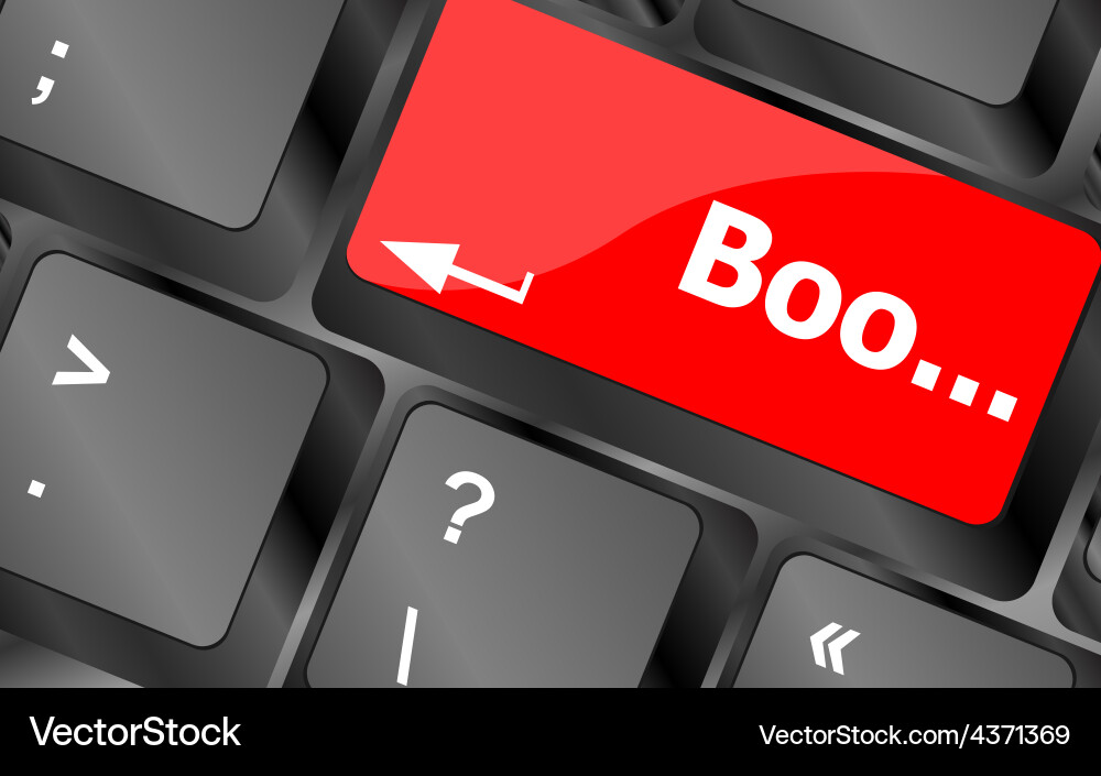 Boo word on computer keyboard keys vector image
