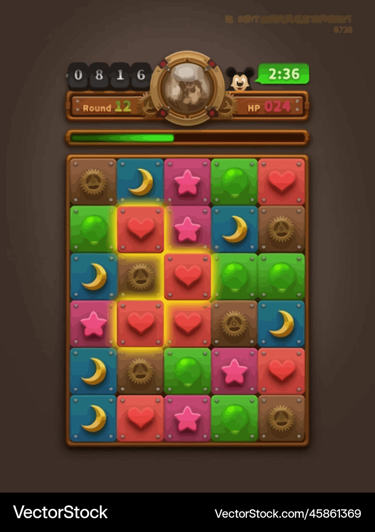 Complete set of level button game ui pop-up icon vector image