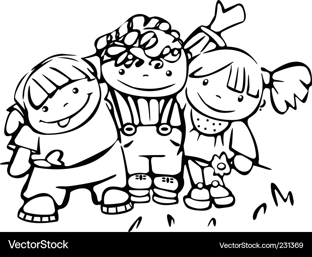 Diverse Group of Children Vector Image