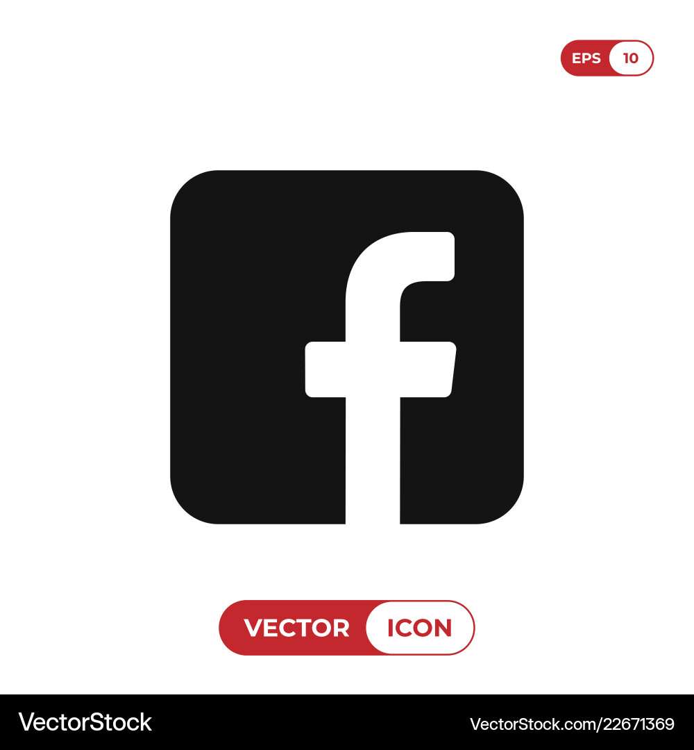 F letter icon facebook logo F letter icon facebook logo vector image