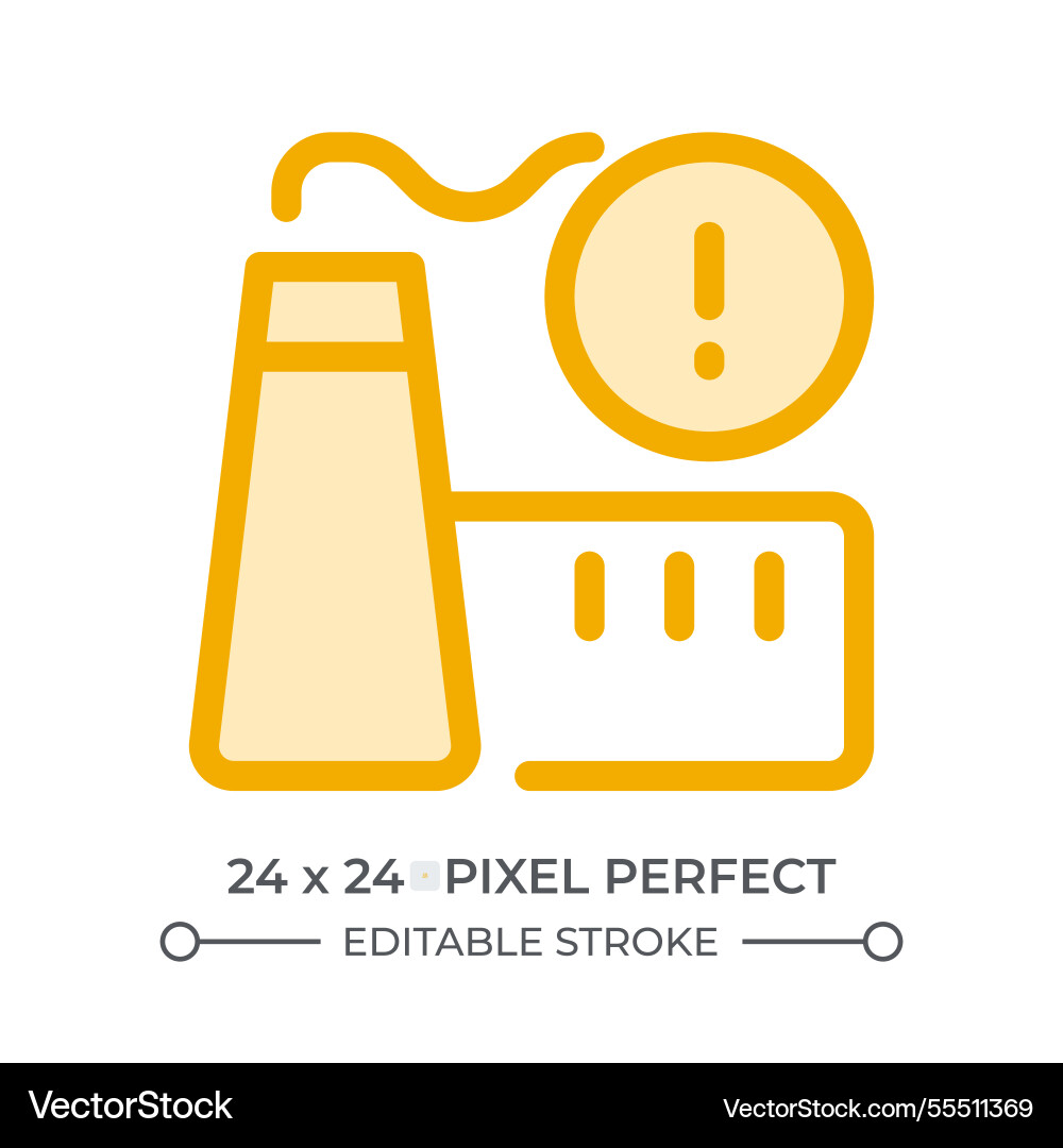 Factory danger warning duotone color ui icon Factory danger warning duotone color ui icon vector image