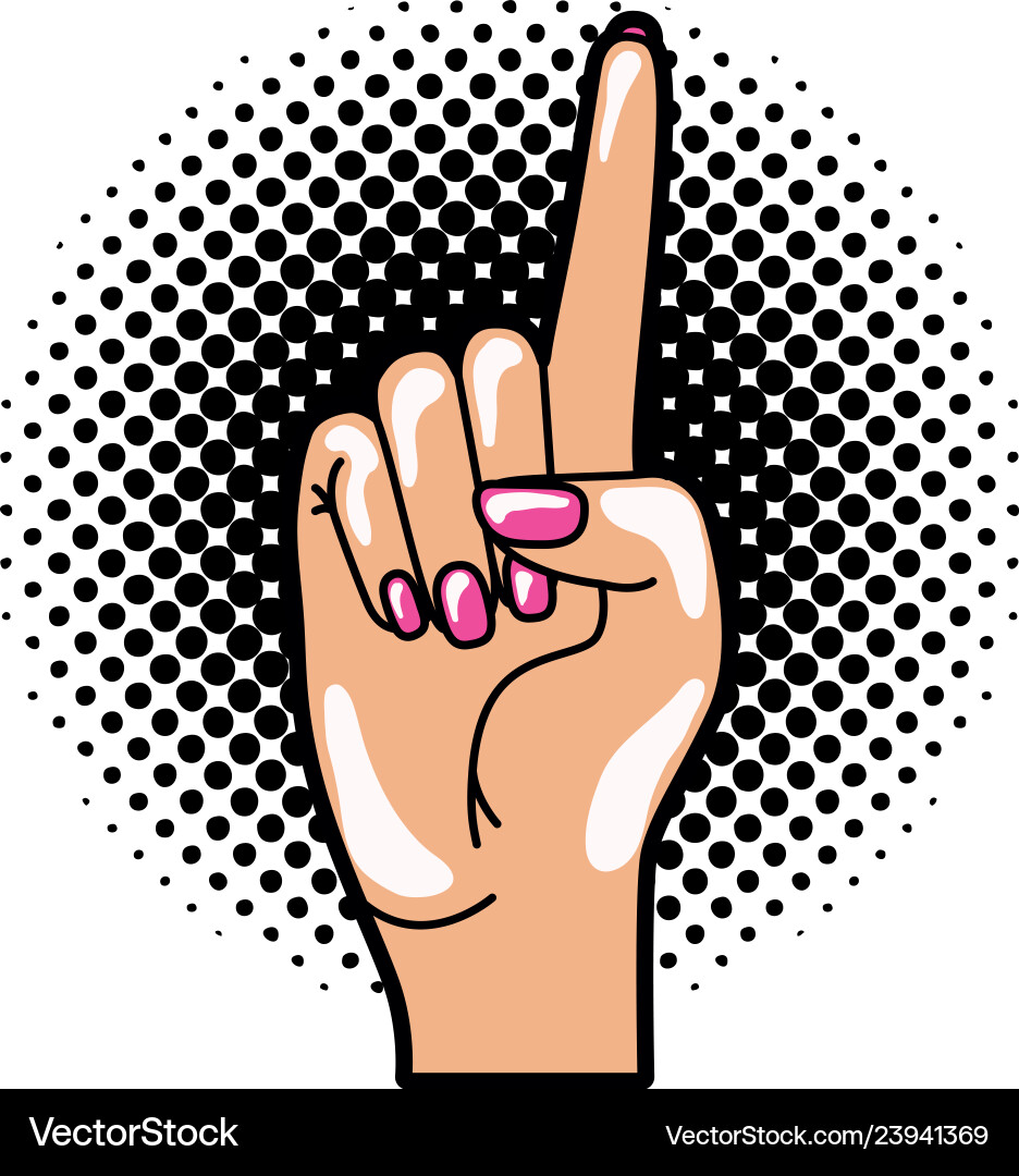 Hand with index finger up pop art Vector Image